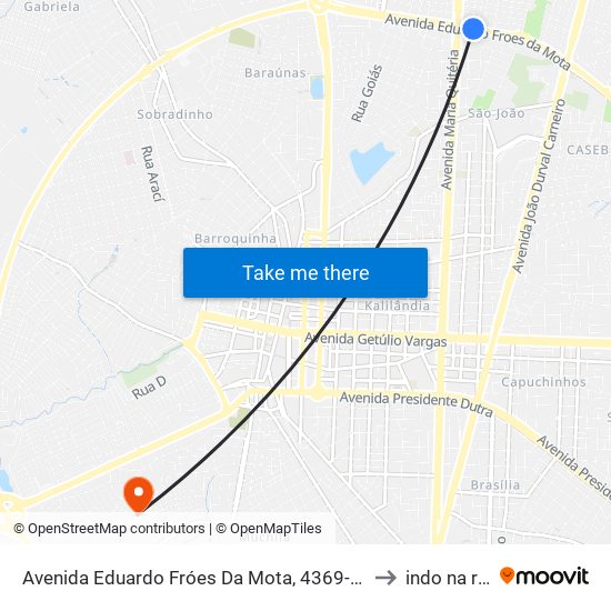 Avenida Eduardo Fróes Da Mota, 4369-4385 to indo na rua map