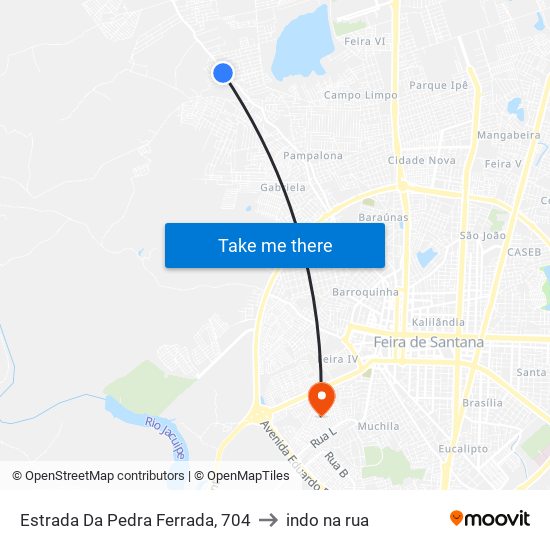 Estrada Da Pedra Ferrada, 704 to indo na rua map