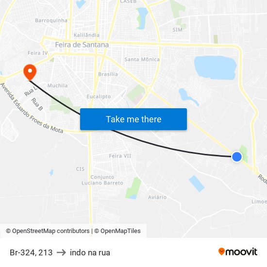 Br-324, 213 to indo na rua map