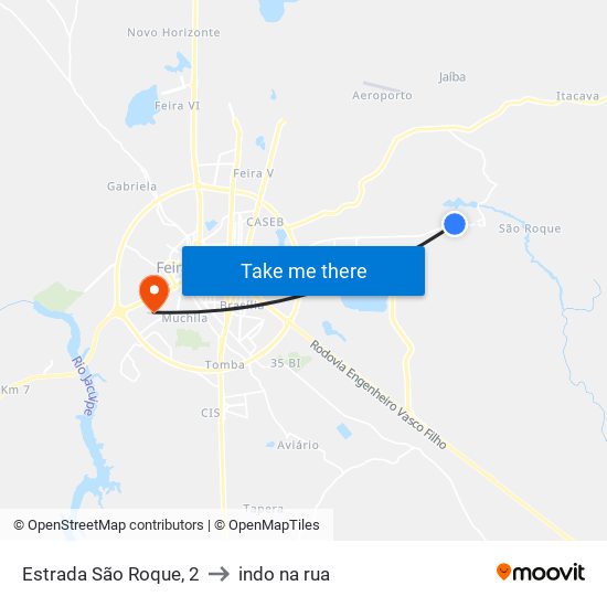 Estrada São Roque, 2 to indo na rua map