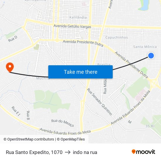 Rua Santo Expedito, 1070 to indo na rua map