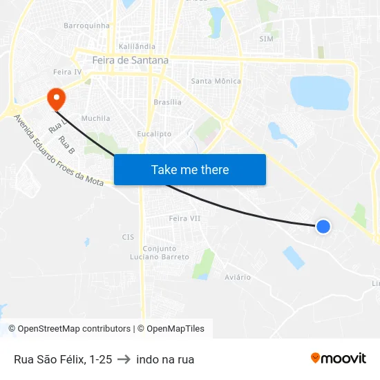 Rua São Félix, 1-25 to indo na rua map