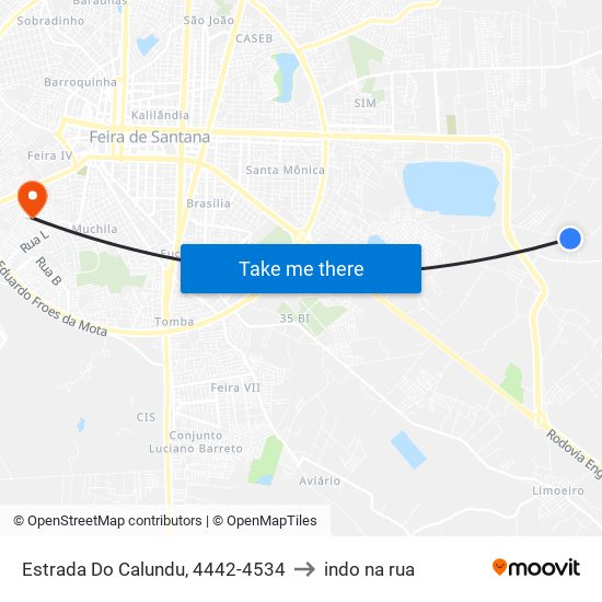 Estrada Do Calundu, 4442-4534 to indo na rua map