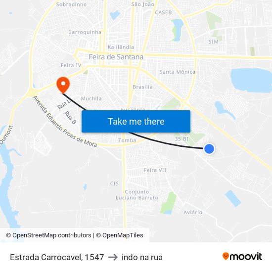 Estrada Carrocavel, 1547 to indo na rua map