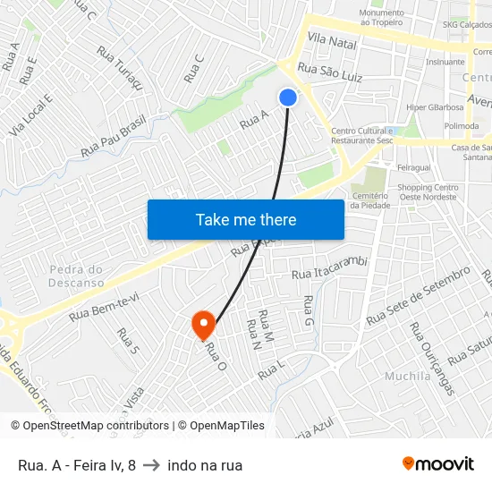 Rua. A - Feira Iv, 8 to indo na rua map