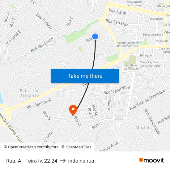 Rua. A - Feira Iv, 22-24 to indo na rua map