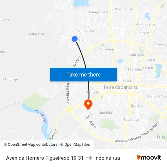 Avenida Homero Figueiredo 19-31 to indo na rua map