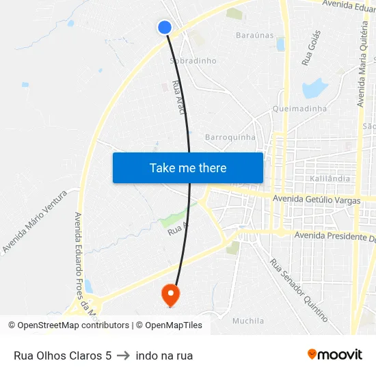 Rua Olhos Claros 5 to indo na rua map