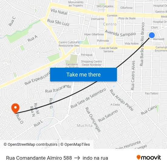 Rua Comandante Almiro 588 to indo na rua map