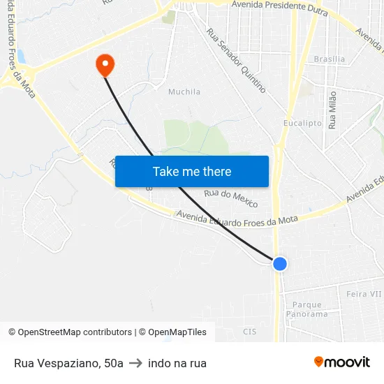 Rua Vespaziano, 50a to indo na rua map