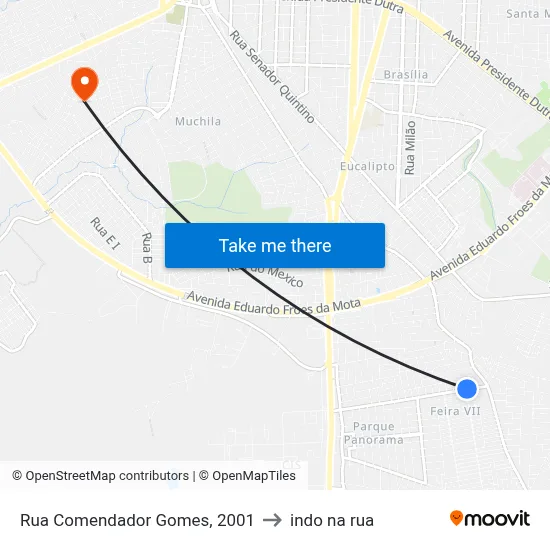 Rua Comendador Gomes, 2001 to indo na rua map