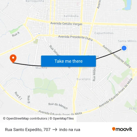 Rua Santo Expedito, 707 to indo na rua map