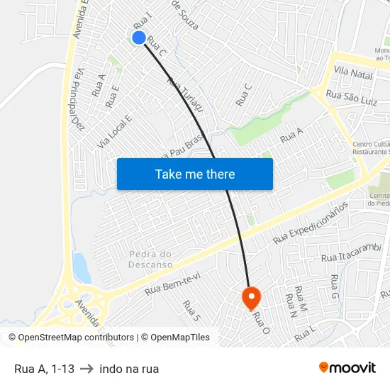 Rua A, 1-13 to indo na rua map
