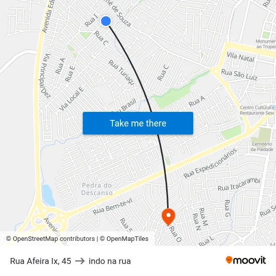 Rua Afeira Ix, 45 to indo na rua map