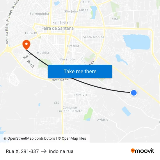 Rua X, 291-337 to indo na rua map