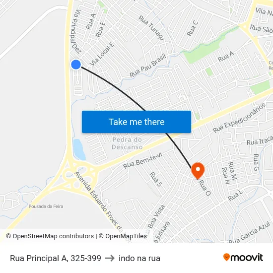 Rua Principal A, 325-399 to indo na rua map