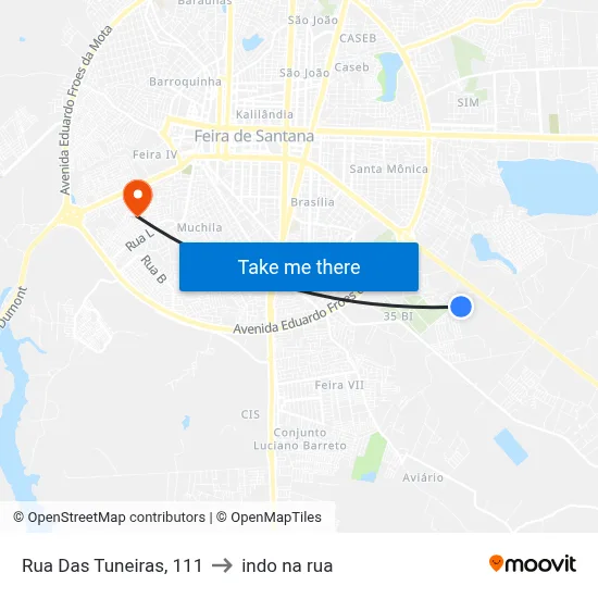 Rua Das Tuneiras, 111 to indo na rua map