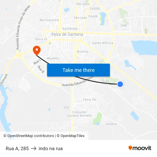 Rua A, 285 to indo na rua map