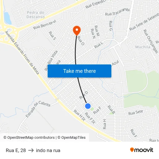 Rua E, 28 to indo na rua map