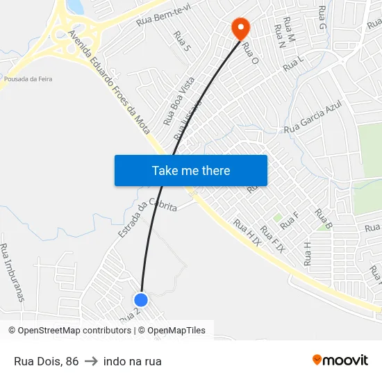 Rua Dois, 86 to indo na rua map