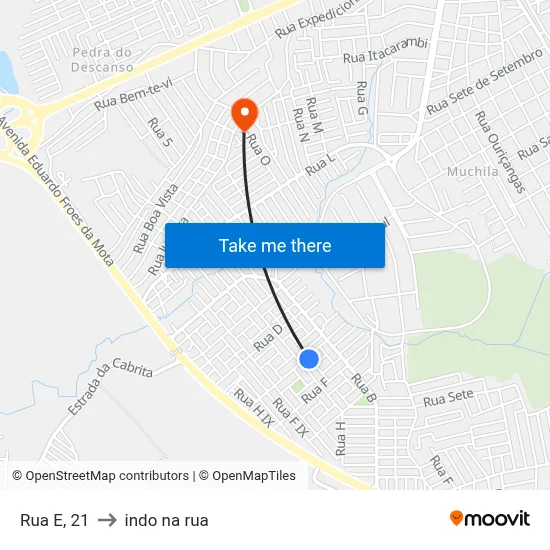 Rua E, 21 to indo na rua map