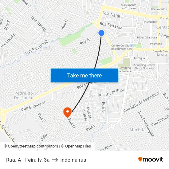 Rua. A - Feira Iv, 3a to indo na rua map