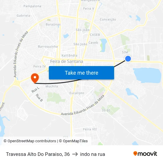 Travessa Alto Do Paraiso, 36 to indo na rua map