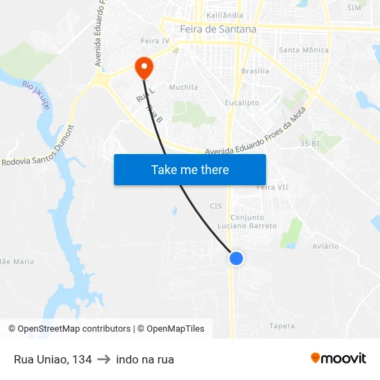 Rua Uniao, 134 to indo na rua map