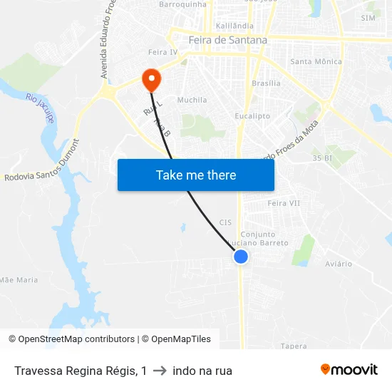 Travessa Regina Régis, 1 to indo na rua map