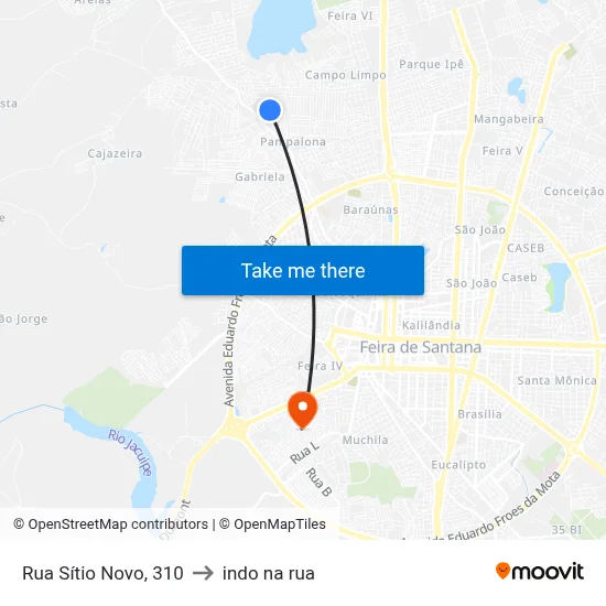 Rua Sítio Novo, 310 to indo na rua map