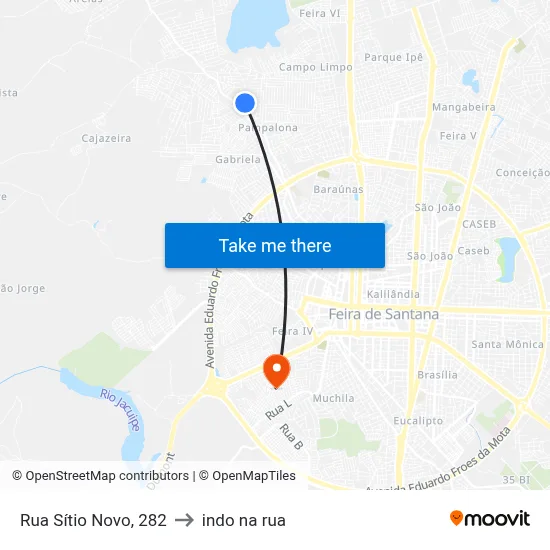 Rua Sítio Novo, 282 to indo na rua map