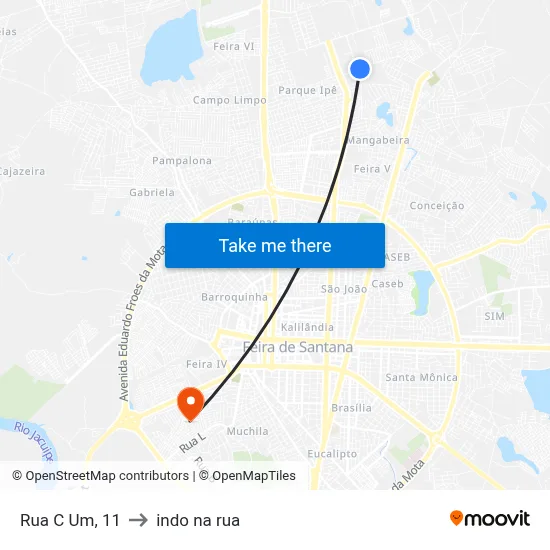 Rua C Um, 11 to indo na rua map