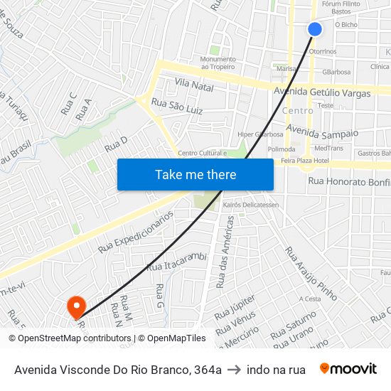 Avenida Visconde Do Rio Branco, 364a to indo na rua map