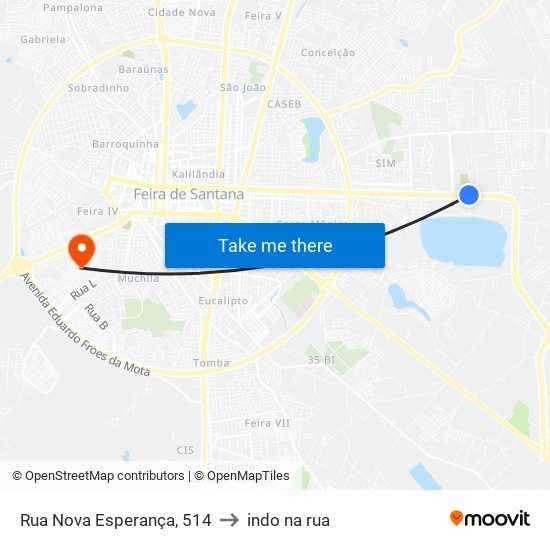 Rua Nova Esperança, 514 to indo na rua map