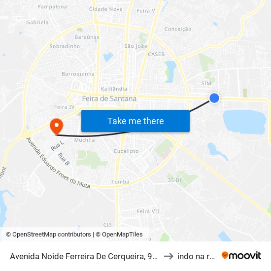 Avenida Noide Ferreira De Cerqueira, 974 to indo na rua map