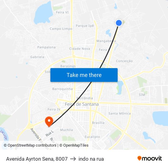 Avenida Ayrton Sena, 8007 to indo na rua map