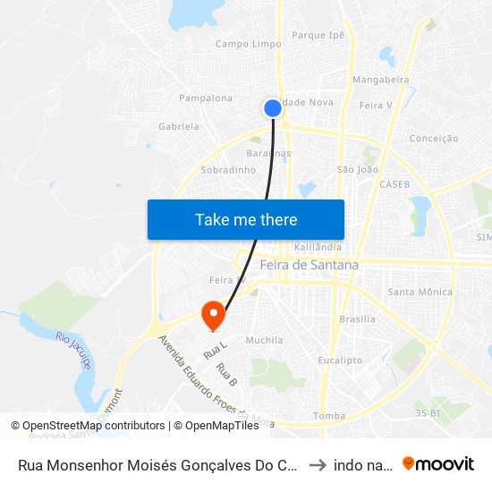 Rua Monsenhor Moisés Gonçalves Do Couto, 1130 to indo na rua map