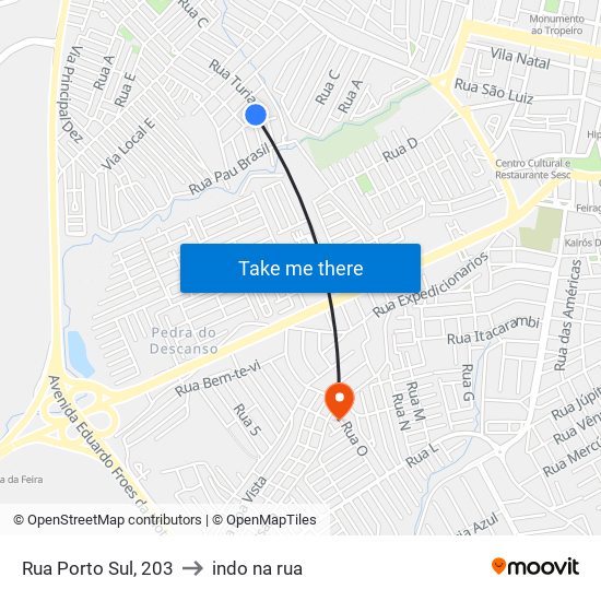 Rua Porto Sul, 203 to indo na rua map