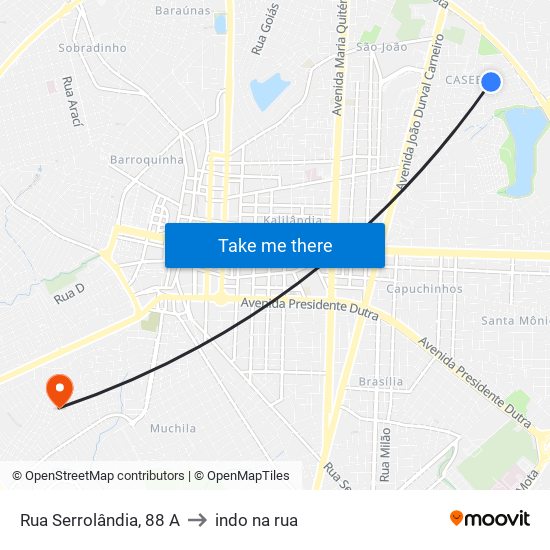 Rua Serrolândia, 88 A to indo na rua map