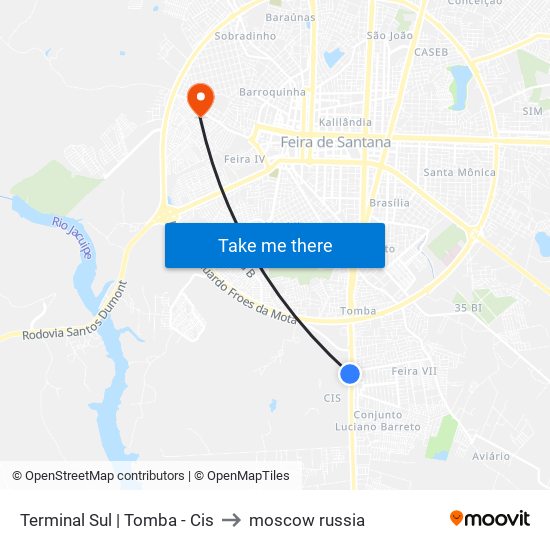 Terminal Sul | Tomba - Cis to moscow russia map