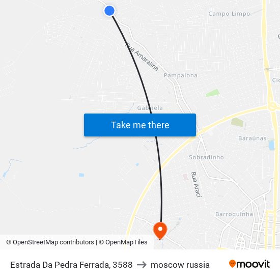 Estrada Da Pedra Ferrada, 3588 to moscow russia map