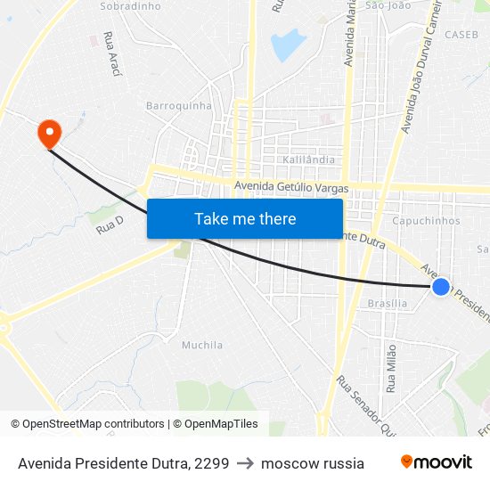 Avenida Presidente Dutra, 2299 to moscow russia map