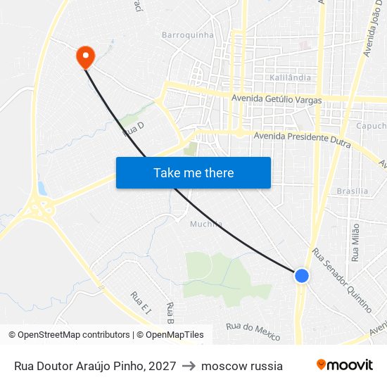 Rua Doutor Araújo Pinho, 2027 to moscow russia map