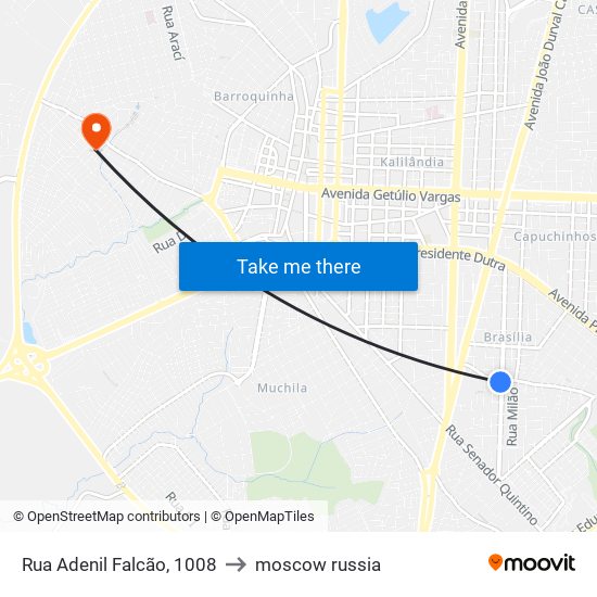 Rua Adenil Falcão, 1008 to moscow russia map