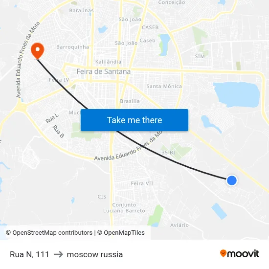 Rua N, 111 to moscow russia map