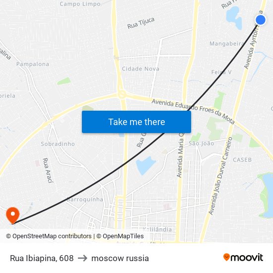 Rua Ibiapina, 608 to moscow russia map