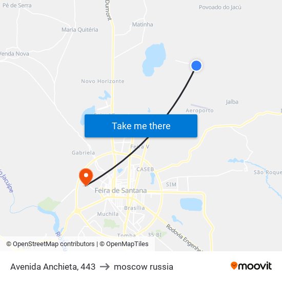 Avenida Anchieta, 443 to moscow russia map