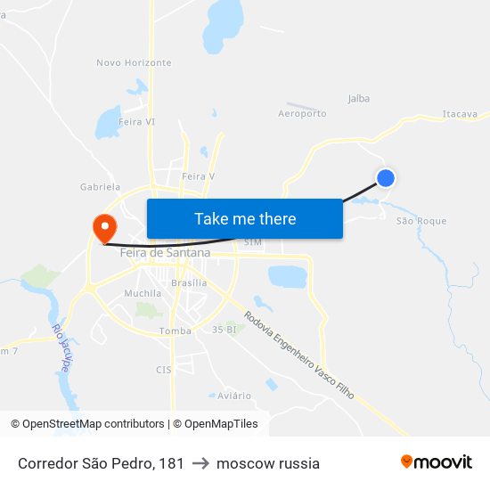 Corredor São Pedro, 181 to moscow russia map