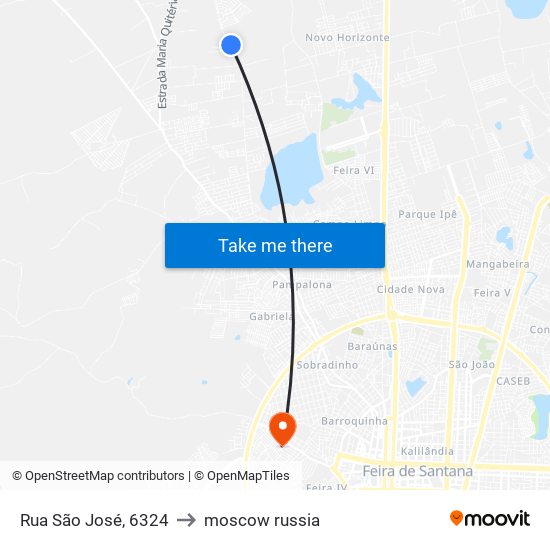 Rua São José, 6324 to moscow russia map