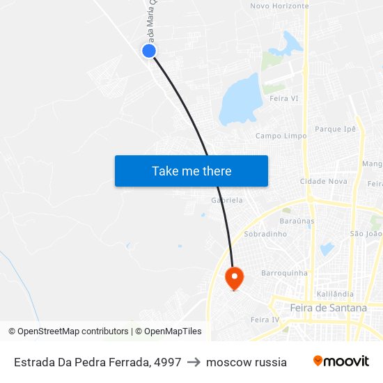 Estrada Da Pedra Ferrada, 4997 to moscow russia map